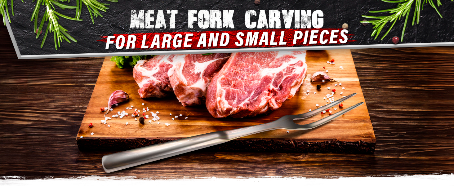 Two Pronged Carving Fork for Meat - Stainless Steel 11