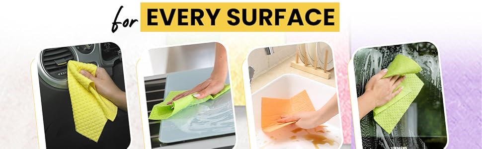 Aquasorb Swedish Dishcloths for Kitchen 10 Pack – Reusable Swedish Dish Cloths That Don't Smell, OEKO-TEX Certified Eco-Friendly Dish Cloths