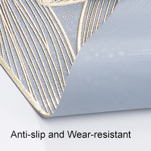 Gold Placemats Set of 6 Rectangle Pressed Vinyl Table Mats Heat Resistant Non-Slip Washable Wipeable Place Mats for Dining Table Indoor Outdoor Flower Dinner Placemats