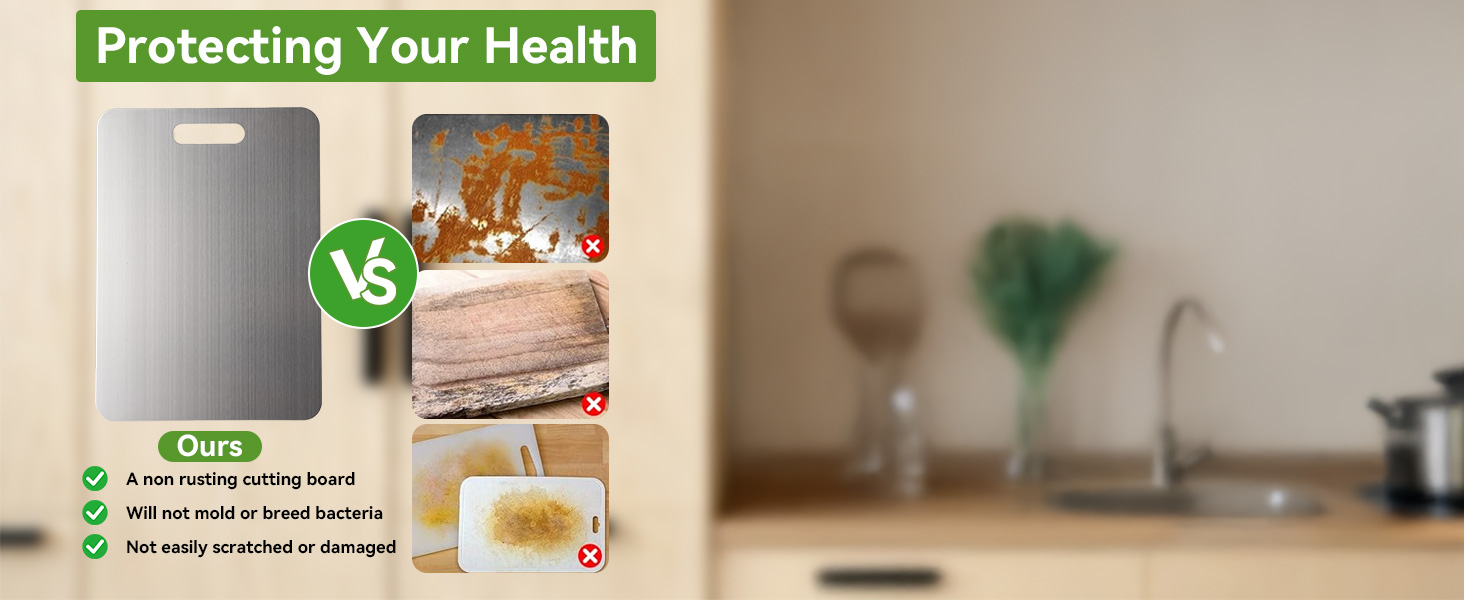 3 PCS Stainless Steel Cutting Boards for Kitchen, 304 Metal Non Stick Small Chopping Board Set, Dishwasher Safe & Warp Proof (13.4 x 9, 11.8 x 7.9, 9.4 x 5.9 in)