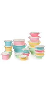 Tupperware Fix-N-Mix 1.7 Gallon Mixing Bowl with Lid, Pink Vintage Color, Dishwasher Safe and BPA Free (6.5 L)