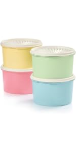 Tupperware Fix-N-Mix 1.7 Gallon Mixing Bowl with Lid, Pink Vintage Color, Dishwasher Safe and BPA Free (6.5 L)