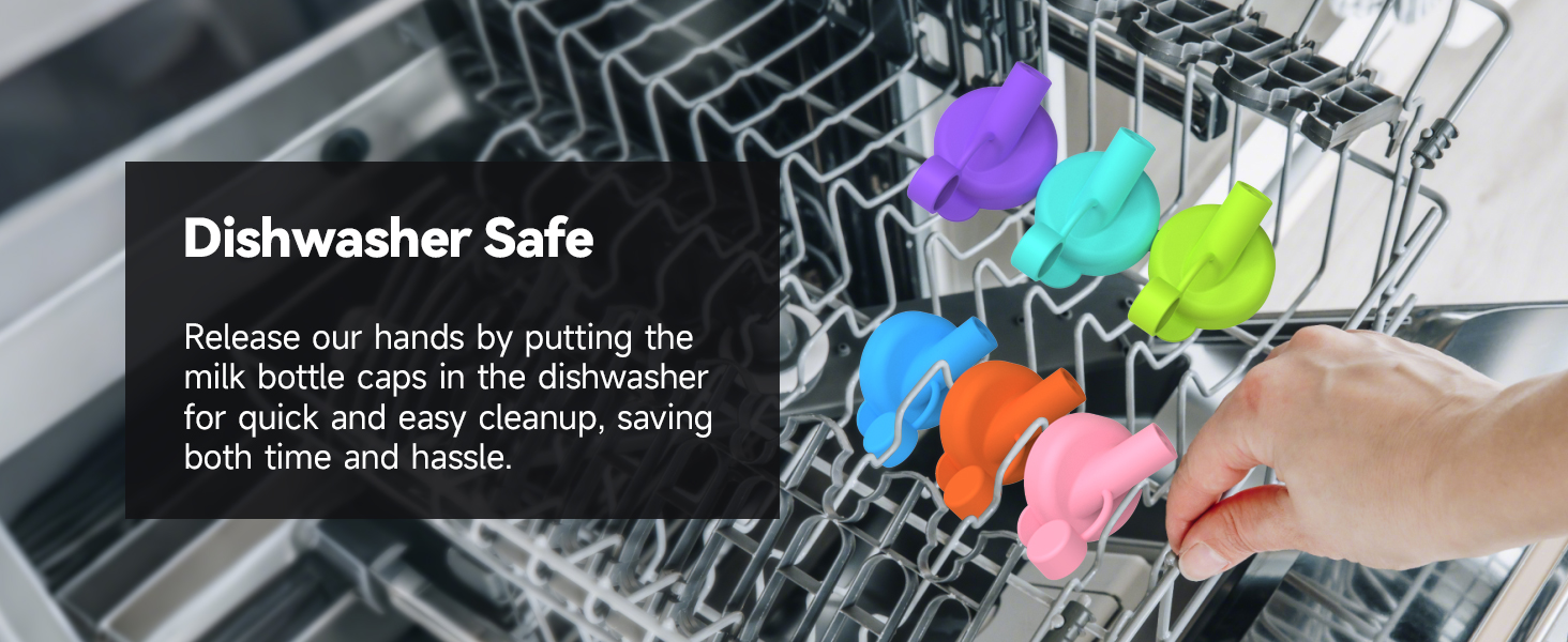 SOPHICO Silicone Milk Bottle Dispenser Caps, 48mm Diameter Pour Spout Lids, Replacement Lids Fit Stanpac & Libbey & Stock Your Home & The Dairy Shoppe, Leak Proof, Odorless (6 Pack, jug not included)