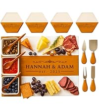 Personalized Acacia Wood Charcuterie Board Set with Stainless Steel Knives – Custom Cheese Board for Wedding, Anniversary, Retirement, New Mom Gift for Her, Housewarming, Bridal Shower, Women Gifts