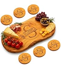 Personalized Acacia Wood Charcuterie Board Set with Stainless Steel Knives – Custom Cheese Board for Wedding, Anniversary, Retirement, New Mom Gift for Her, Housewarming, Bridal Shower, Women Gifts