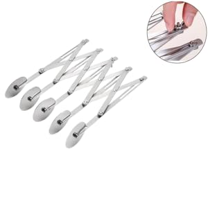 5 Wheel Pastry Cutter Stainless Steel Expandable Pizza Slicer Multi-Round Pastry Knife Baking Cutter Roller for Noodle Pizza Pie Crust Baking Cookie Divider