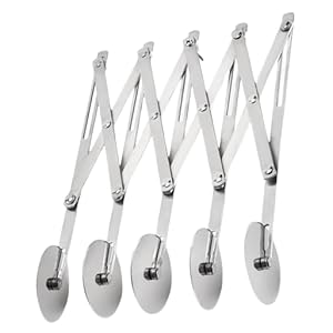 5 Wheel Pastry Cutter Stainless Steel Expandable Pizza Slicer Multi-Round Pastry Knife Baking Cutter Roller for Noodle Pizza Pie Crust Baking Cookie Divider