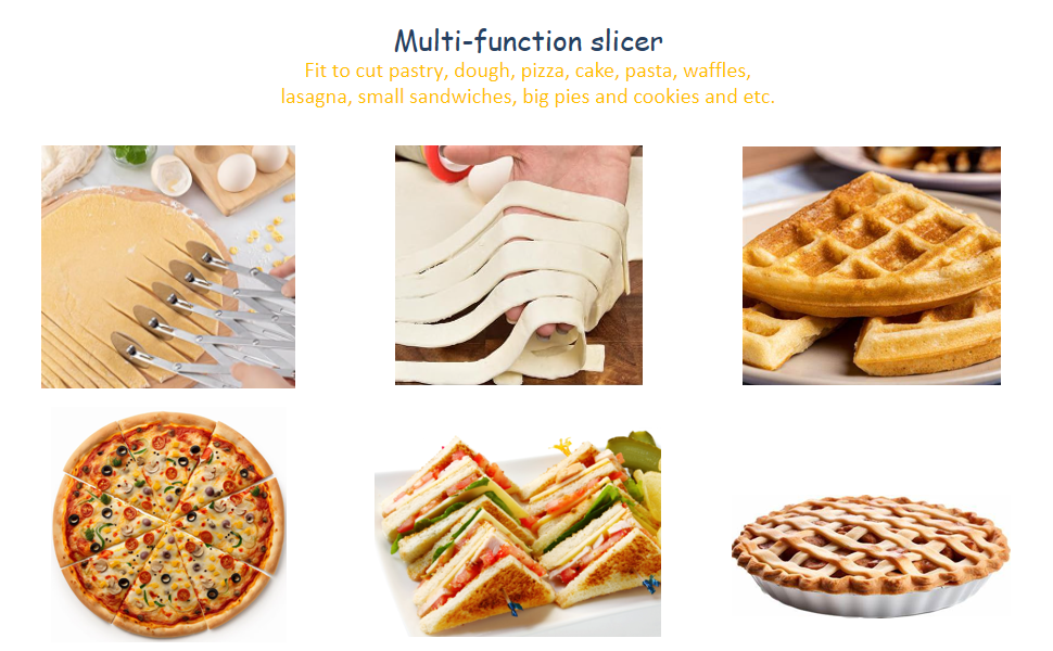 5 Wheel Pastry Cutter Stainless Steel Expandable Pizza Slicer Multi-Round Pastry Knife Baking Cutter Roller for Noodle Pizza Pie Crust Baking Cookie Divider