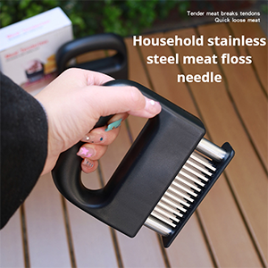 Meat Tenderizer with 48 Stainless Steel Ultra Sharp Needle Blades, Kitchen Cooking Tool for Tenderizing Beef, Chicken, Steak, Veal, Pork, Fish, BBQ, Marinade