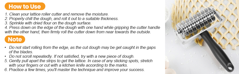 Pastry Lattice Roller Cutter, Premium Stainless Steel Lattice Dough Cutter, Professional Pastry Cutting Tool for Beef Wellington Pie Bread Cookie Pizza