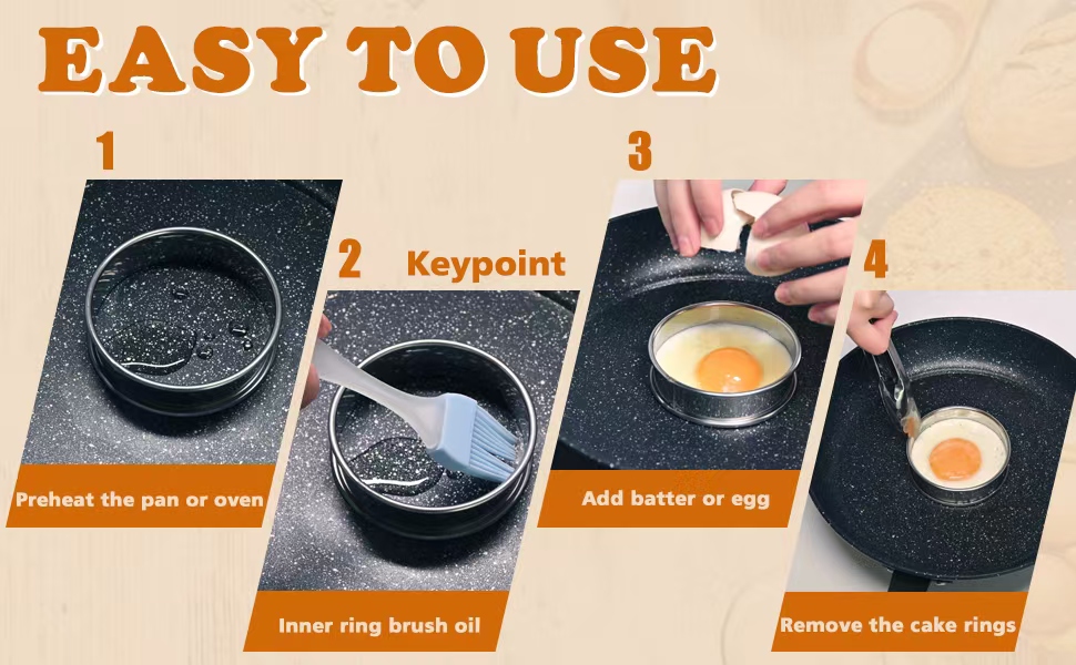 Crumpet Rings 6Pcs, 3.15