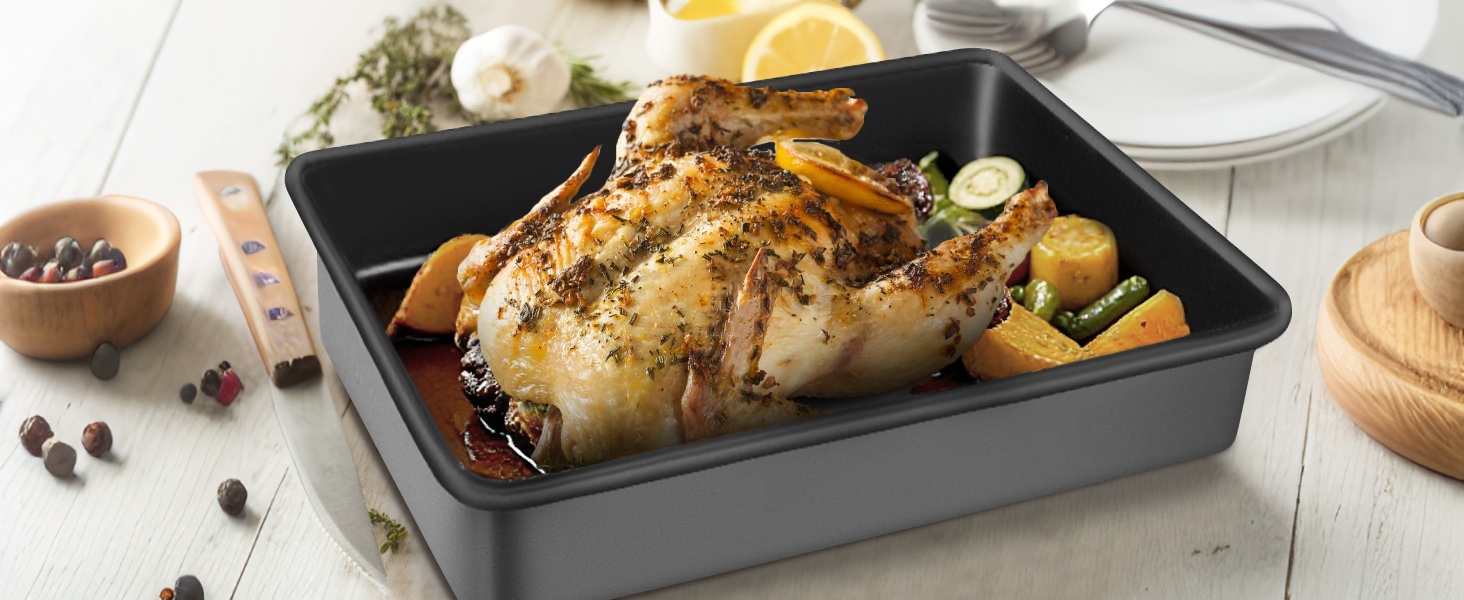 Baking Pans Set, Nonstick Bakeware Sets, Oven Pans for Cooking, AIVIKI 6 Pieces Baking Sheets Set Including Cookie Sheet, Deep Roaster Pan, Square Pan, Loaf Pan, Muffin Pan, Carbon Steel Baking Set