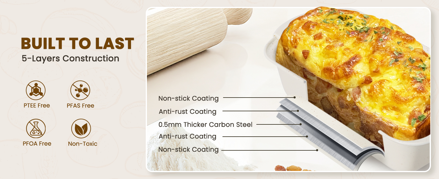 Kikcoin 22 PCS Nonstick Baking Pans Set, Stackable Bakeware Sets with Silicone Handles, 450°F Oven Safe Baking Sheet Set, Easy Release Cookie Sheets for Baking, Cream