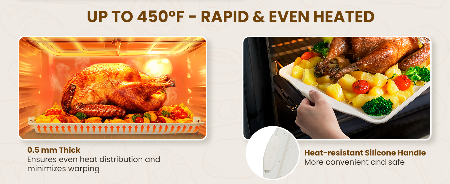 Kikcoin 22 PCS Nonstick Baking Pans Set, Stackable Bakeware Sets with Silicone Handles, 450°F Oven Safe Baking Sheet Set, Easy Release Cookie Sheets for Baking, Cream