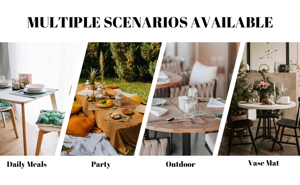 Placemats Set of 4 Vinyl/Plastic Woven Place Mats for Kitchen Table Indoor/Outdoor Washable Placemat Wipeable Dining Table Mats (Green Cube,4)