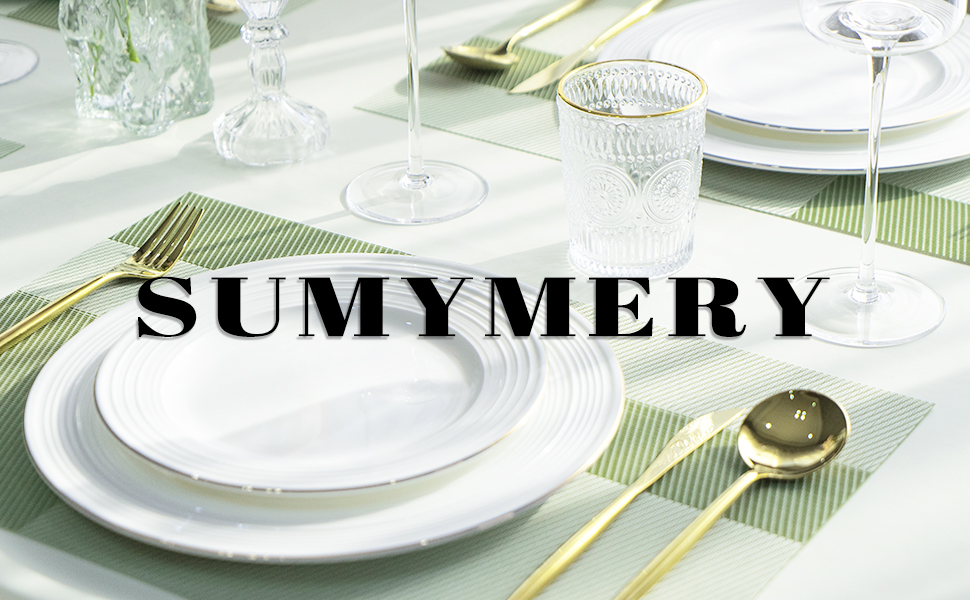 Placemats Set of 4 Vinyl/Plastic Woven Place Mats for Kitchen Table Indoor/Outdoor Washable Placemat Wipeable Dining Table Mats (Green Cube,4)