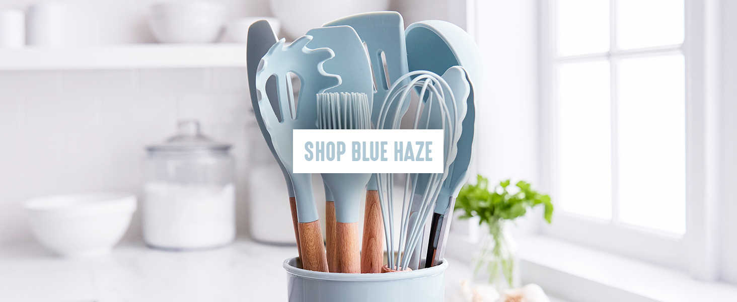 GreenLife 11 Piece Silicone Utensil Crock Set, Nonstick Kitchen Tools, Ladle, Turner, Slotted Turner, Spatula, Spoon, Spaghetti Server, Brush, Whisk, Tongs, Crock, Cream White