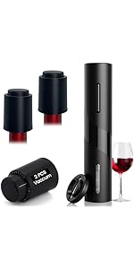 Rechargeable Electric Wine Aerator and Dispenser Set, Electric Wine Decanter with 2 Vacuum Wine Stoppers, Charging Base, Stainless Steel, Wine Pourer