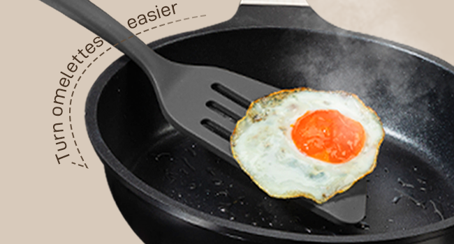 CAROTE Kitchen Utensil Set for Nonstick Cookware - 446°F Heat Resistant Silicone Cooking Utensils Set 10pcs, Dark Grey, Oderless Spatula, Turner