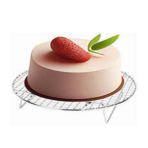 2 Pack Cooking Racks 10.5 inch Grids Steamer Baking Round Cooling Racks with Folding Feet Dehydrator Trays Stackable Barbecue Carbon Grates for Air Fryer