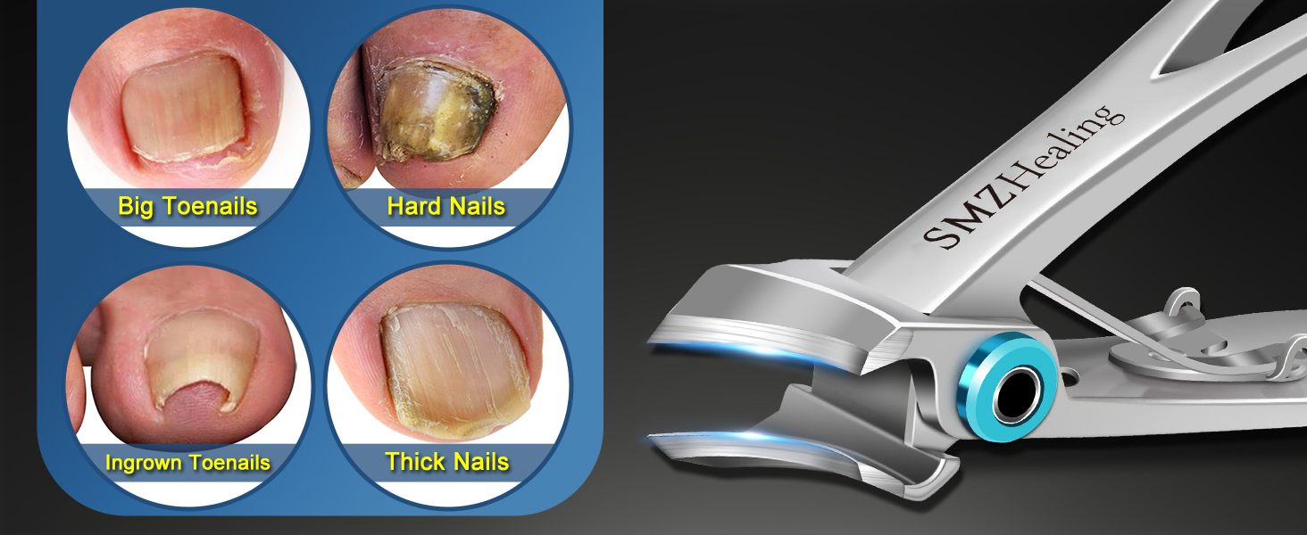 Toenail Clippers for Seniors Thick Toenails, 2026 Large Toe Nail Clippers for Men Thick Nails with Wide Opening, Sharp Heavy Duty Ingrown Toenail Clippers Nail Cutter Long Handle with Slanted Blade