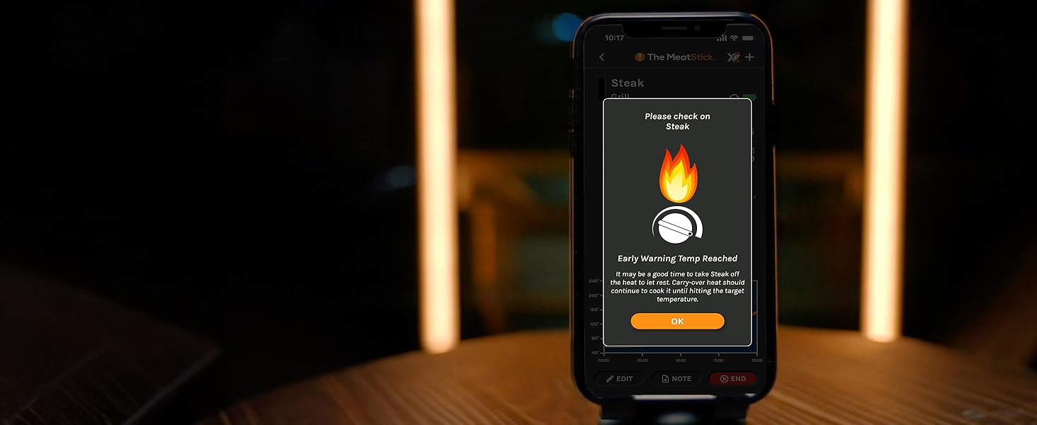 MeatStick V Wireless Meat Thermometer, 1200°F Heat Resistance, Unlimited Range WiFi & Bluetooth, Smart Digital Probe for Grilling, Smoking, Sous Vide, BBQ, Air Fryer, Oven, Smoker, Kitchen Cooking