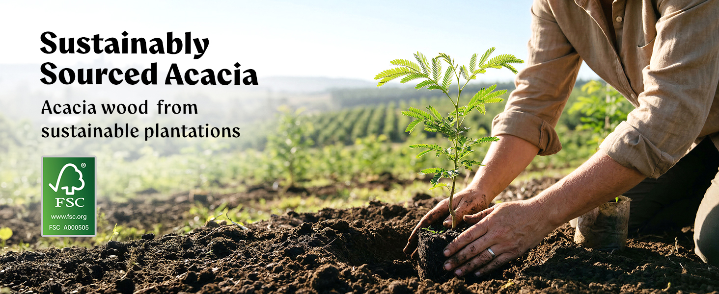 Acacia Wood Cutting Board for Kitchen, Non-Toxic Cutting Board Set of 3, Chopping Boards with Deep Juice Groove for Meat, Cheese & Vegetables - Durable & Double sided with serving Compartments