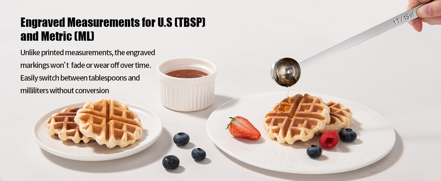 18/8 Stainless Steel Coffee Scoop, Doosu Food-Grade Metal Measuring Spoon with 6.9in Long Handle, Tablespoon Scooper for Coffee Beans, Ground Coffee, Espresso, Protein Powders, Tea, Sugar (1 Tbsp)