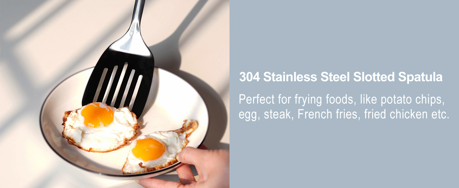 Stainless Steel Spaghetti Spoon - 12.6 Inch Pasta Spoon with Comfortable Grip Design -Metal Pasta Fork Pasta Server - Kitchen Gadgets Pasta Ladle Kitchen Tools