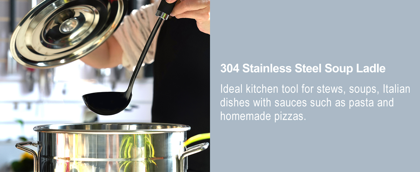 Skimmer Spoon, Slotted Spoons for Cooking, Slotted Spoon, Kitchen Stainless Steel Serving Spoons, Stainless Steel Strainer, Black