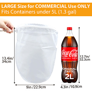 5 Pcs Premium Ultra Fine Mesh Strainer Bags with Stainless Steel Handle, Reusable Nut Milk Bags, Cheese Cloths for Straining Juice, NutMilk, Coffee, Thai Tea, Yogurt and Soup (Small)