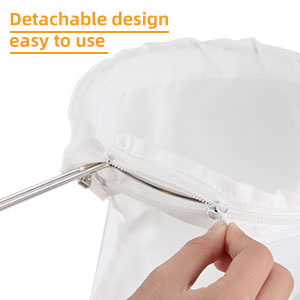 5 Pcs Premium Ultra Fine Mesh Strainer Bags with Stainless Steel Handle, Reusable Nut Milk Bags, Cheese Cloths for Straining Juice, NutMilk, Coffee, Thai Tea, Yogurt and Soup (Small)