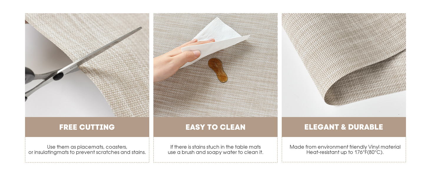 Artoid Mode Birds Flower Butterfly Placemats Set of 4, 12x18 Inch Plastic Woven Wipeable Non-Slip PVC Place Mats for Party Kitchen Dining Decor