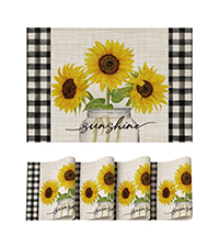 Artoid Mode Birds Flower Butterfly Placemats Set of 4, 12x18 Inch Plastic Woven Wipeable Non-Slip PVC Place Mats for Party Kitchen Dining Decor