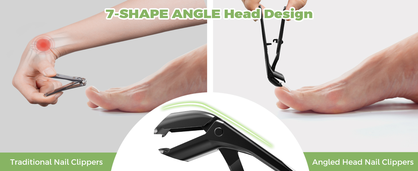 2026 Toenail Clippers for Seniors Thick Toenails, Angled Head Large Toe Nail Clippers for Thick Nails for Men, Heavy Duty Ingrown Toenail Clippers with Wide Jaw, Slanted Nail clippers with Long Handle