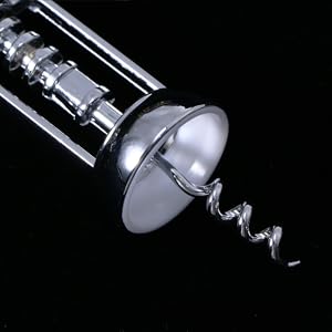 Silver Plated Winged Wine Bottle Corkscrew Opener Easy to Use Design for Home Kitchen Bar Convenient Wine Bottle Opener Long