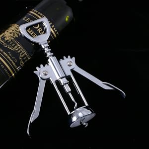 Silver Plated Winged Wine Bottle Corkscrew Opener Easy to Use Design for Home Kitchen Bar Convenient Wine Bottle Opener Long