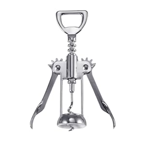 Silver Plated Winged Wine Bottle Corkscrew Opener Easy to Use Design for Home Kitchen Bar Convenient Wine Bottle Opener Long