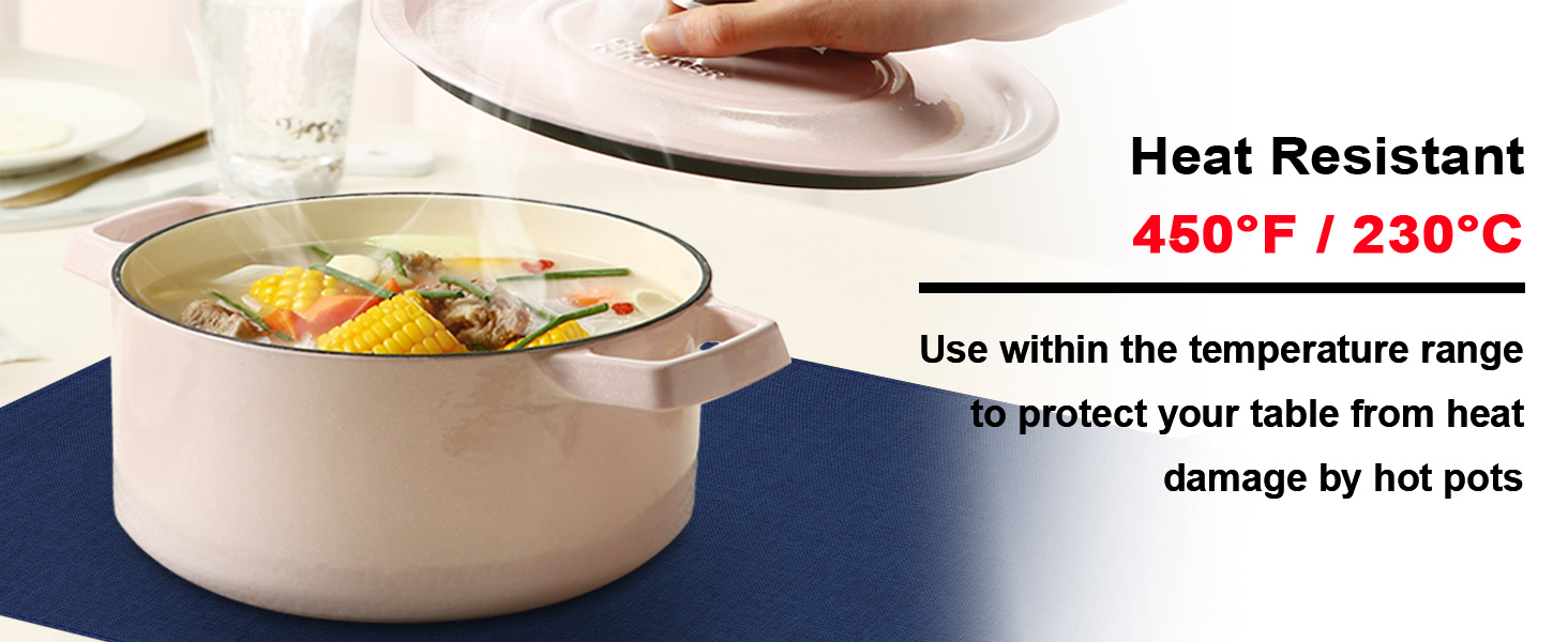 Cloth Placemats Set of 6, Cotton Linen Blend Machine Washable Double Layered Durable Place Mats Heat Resistant Placemats Wrinkle Free Thick Fabric Dining Table Mats (Navy Blue, 6)