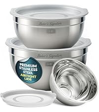 Baker’s Signature Stainless Steel Cookie Sheet Pan, Stainless Steel Baking Sheet Set of 3, Mirror Finish, Non-Stick, Rust Resistant, BPA Free, Dishwasher Safe, 9/12/16 Inch