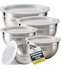 Baker’s Signature Stainless Steel Cookie Sheet Pan, Stainless Steel Baking Sheet Set of 3, Mirror Finish, Non-Stick, Rust Resistant, BPA Free, Dishwasher Safe, 9/12/16 Inch