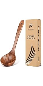 Wooden Pasta Spaghetti Spoon with Teeth, Teak Slotted Pasta Spaghetti Strainer Spoon for Cooking Serving Collecting, Wooden Pasta Fork Server Utensil with Claws, Wood Noodle Strainer,12.8″, Brown