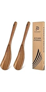 Wooden Pasta Spaghetti Spoon with Teeth, Teak Slotted Pasta Spaghetti Strainer Spoon for Cooking Serving Collecting, Wooden Pasta Fork Server Utensil with Claws, Wood Noodle Strainer,12.8″, Brown