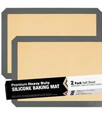 Silicone Baking Mats Half Sheet Non Stick for Oven Reusable 4 Pack - Thick Heavy Duty Silicone Baking Mat Cookie Sheet 1/2 Size for Macaron & Pastry - Half Size Rectangular Cooking Oven Liner Pad