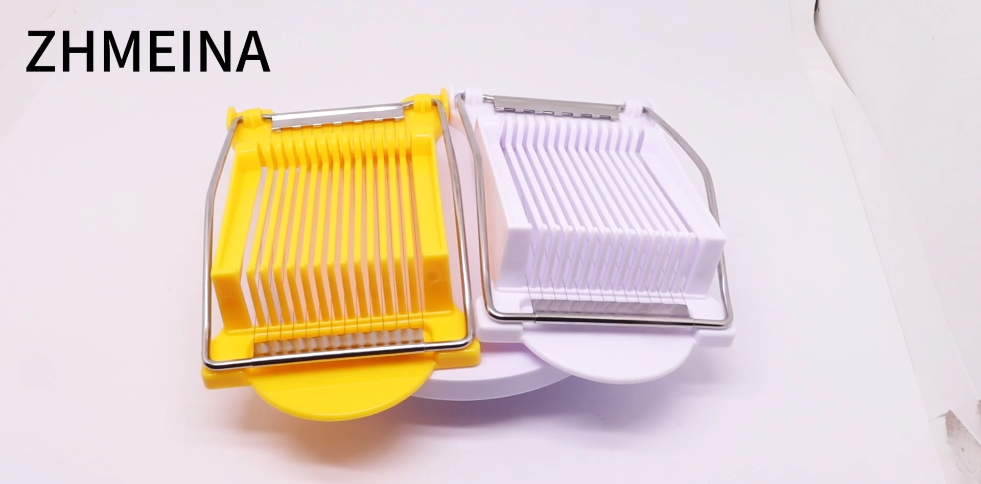 Egg Slicer for Hard Boiled Eggs, Food Slicer with 14 Stainless Steel Wires, Heavy Duty Hard Boiled Egg Cutter, Spam Slicer for Soft Fruit Strawberry Luncheon Meat Home Use (1Pcs, White)