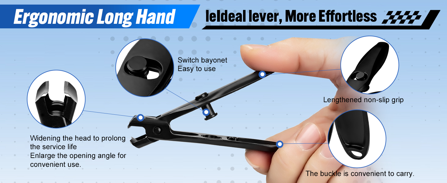 German Nail Clippers, Premium Stainless Steel Wide Jaw Anti Splash Design,Ultra Sharp Heavy Duty Clippers with Ergonomic Lever,Perfect for Men,Women, and Seniors(Black)