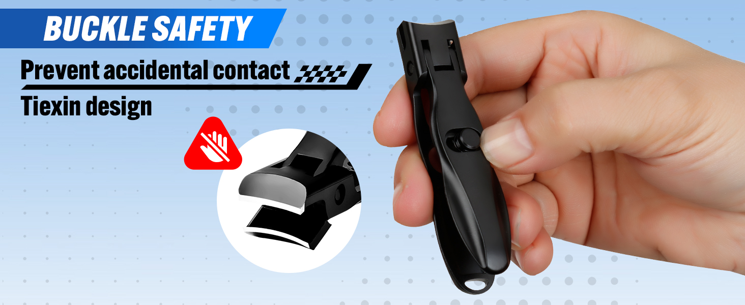 German Nail Clippers, Premium Stainless Steel Wide Jaw Anti Splash Design,Ultra Sharp Heavy Duty Clippers with Ergonomic Lever,Perfect for Men,Women, and Seniors(Black)