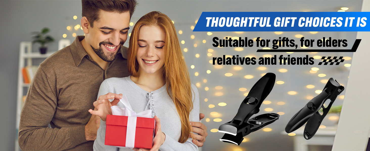 German Nail Clippers, Premium Stainless Steel Wide Jaw Anti Splash Design,Ultra Sharp Heavy Duty Clippers with Ergonomic Lever,Perfect for Men,Women, and Seniors(Black)