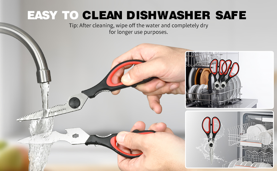 Kitchen Cooking Shears Heavy Duty Kitchen Scissor with, Detachable, All Purpose Scissors, Dishwasher Safe Scissors, Serrated Blades, Nutcracker and Bottle Opener function included (1 Pack)