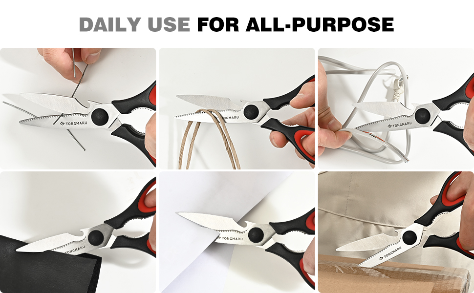 Kitchen Cooking Shears Heavy Duty Kitchen Scissor with, Detachable, All Purpose Scissors, Dishwasher Safe Scissors, Serrated Blades, Nutcracker and Bottle Opener function included (1 Pack)